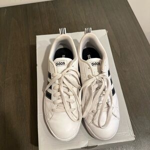 Adidas White and Black Sneakers Classic Low-Top Design